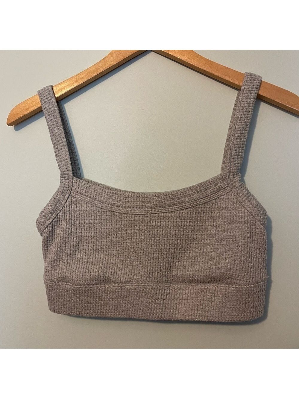 Gilly Hicks Loungewear Grey Waffle Knit Bralette Medium